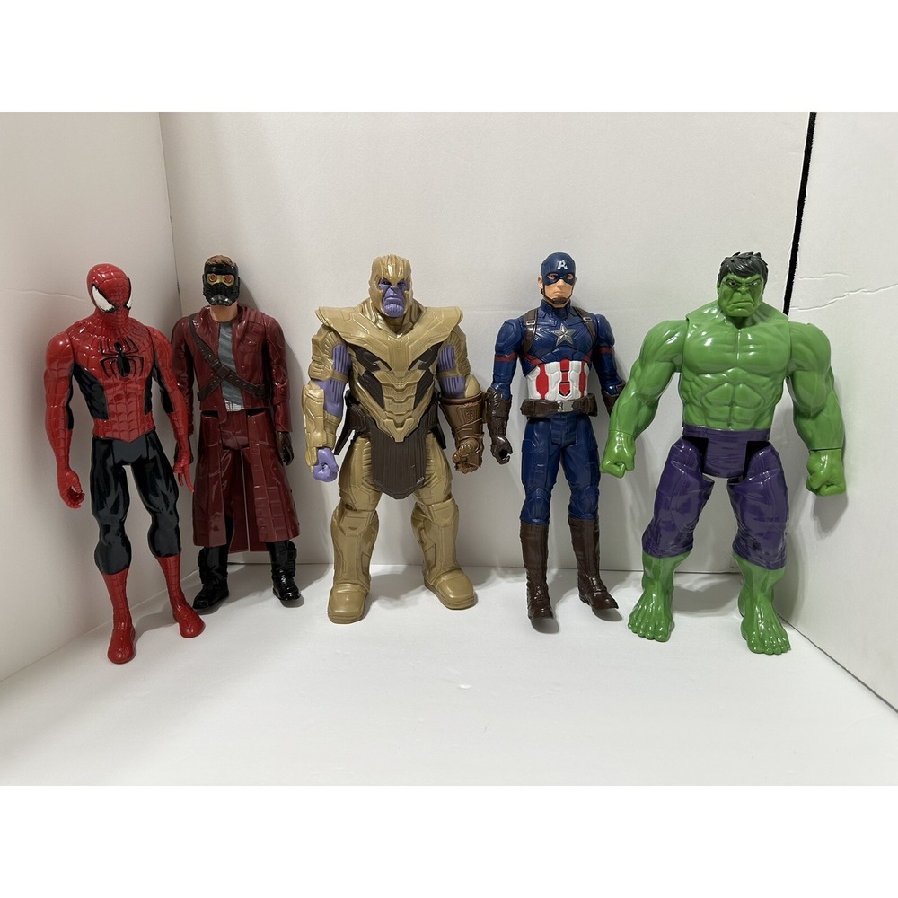 Marvel 11.5" Action Figures Hulk, Thanos, Captain America, Star-Lord, SpiderMan